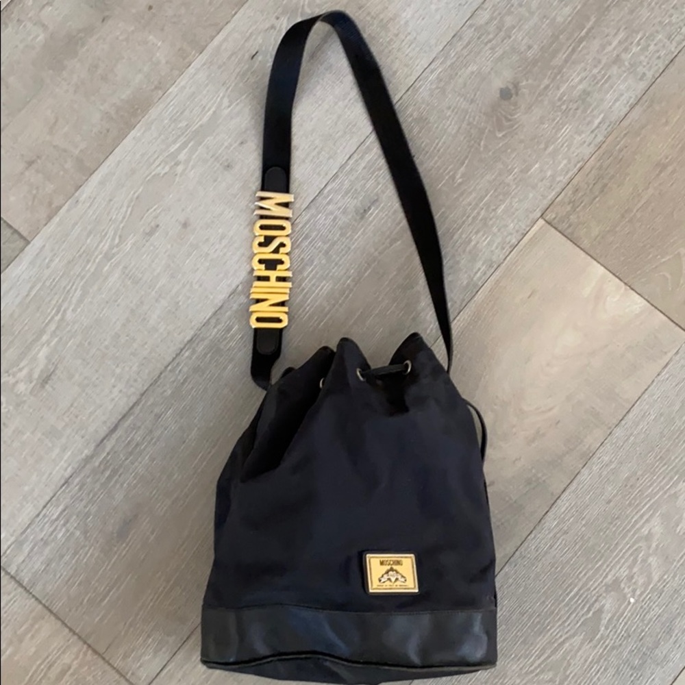 MOSCHINO drawstring nylon purse